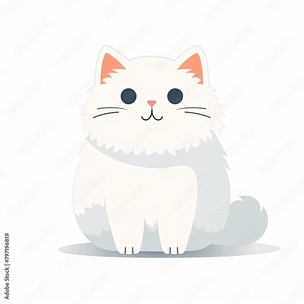 flat illustration of cute pleasant cat flat illustration of cute pleasant cat