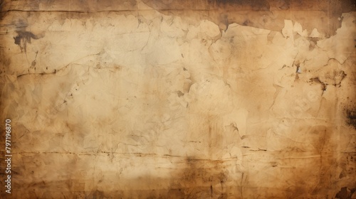 Abstract old rough parchment paper texture with distressed stains, Ai Generated.