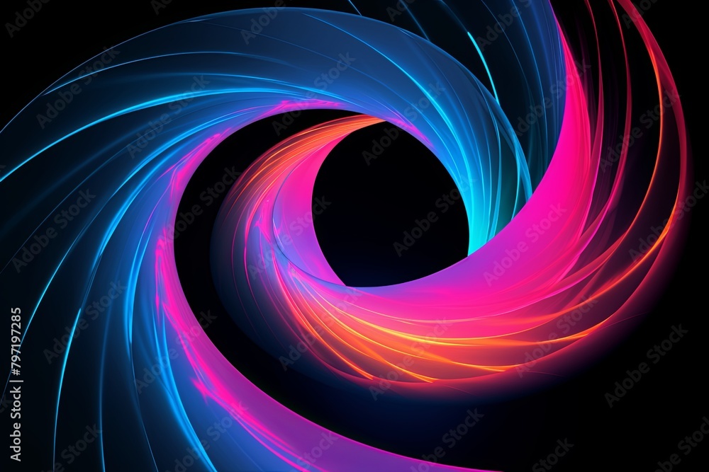 Neon Spiral Skateboard design: Abstract Graphics Neon Spiral Skateboard design: Abstract Graphics