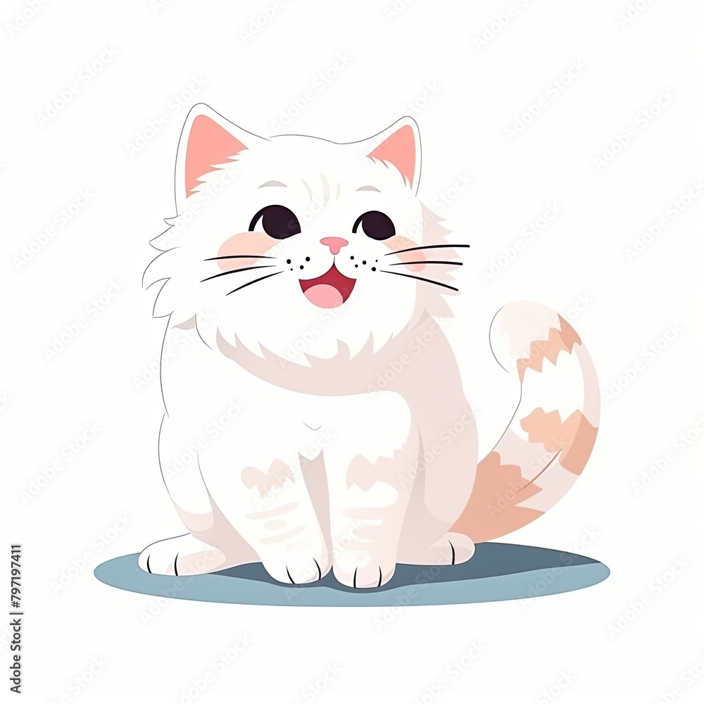 flat illustration of cute pleasant cat flat illustration of cute pleasant cat
