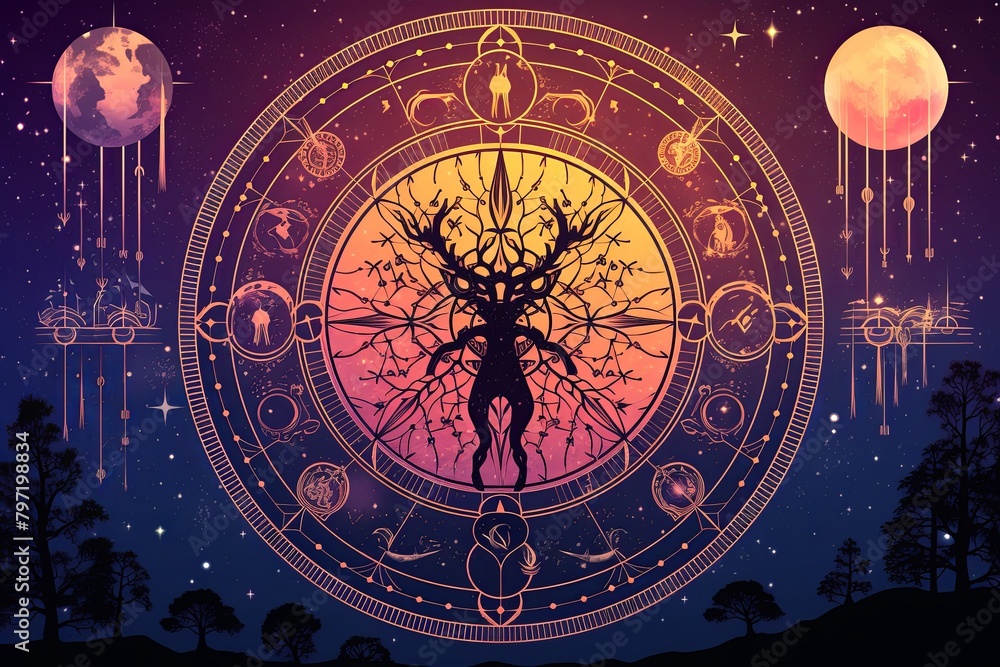 Celestial Zodiac Constellation Gradients: Cosmic Harmonies Album Artwork