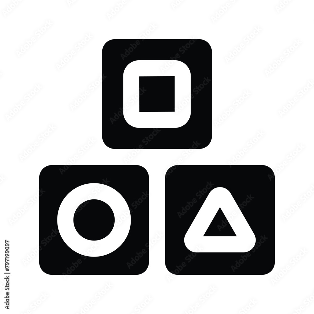Simple Blocks Toy solid icon. The icon can be used for websites, print templates, presentation templates, illustrations, etc Simple Blocks Toy solid icon. The icon can be used for websites, print templates, presentation templates, illustrations, etc