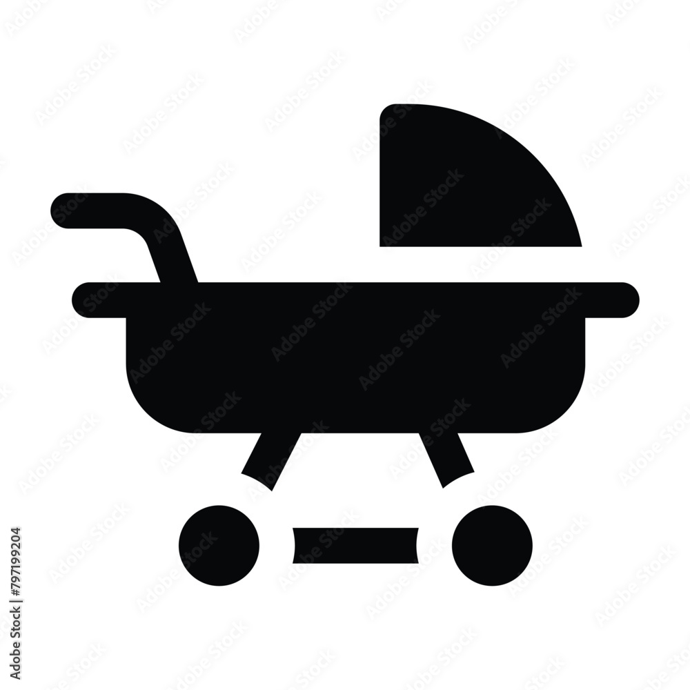 Simple Baby Stroller solid icon. The icon can be used for websites, print templates, presentation templates, illustrations, etc Simple Baby Stroller solid icon. The icon can be used for websites, print templates, presentation templates, illustrations, etc