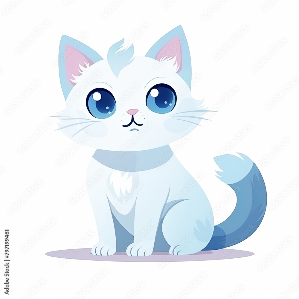 flat illustration of cute pleasant cat flat illustration of cute pleasant cat