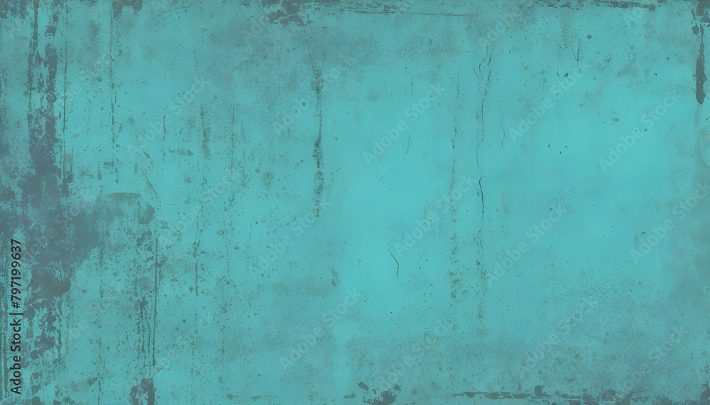 Turquoise Grunge Wall Texture Digital Painting Abstract Background Illustration Distressed Old Urban Design