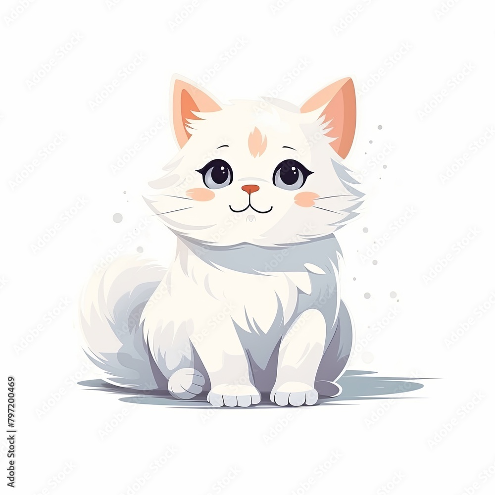 flat illustration of cute pleasant cat flat illustration of cute pleasant cat