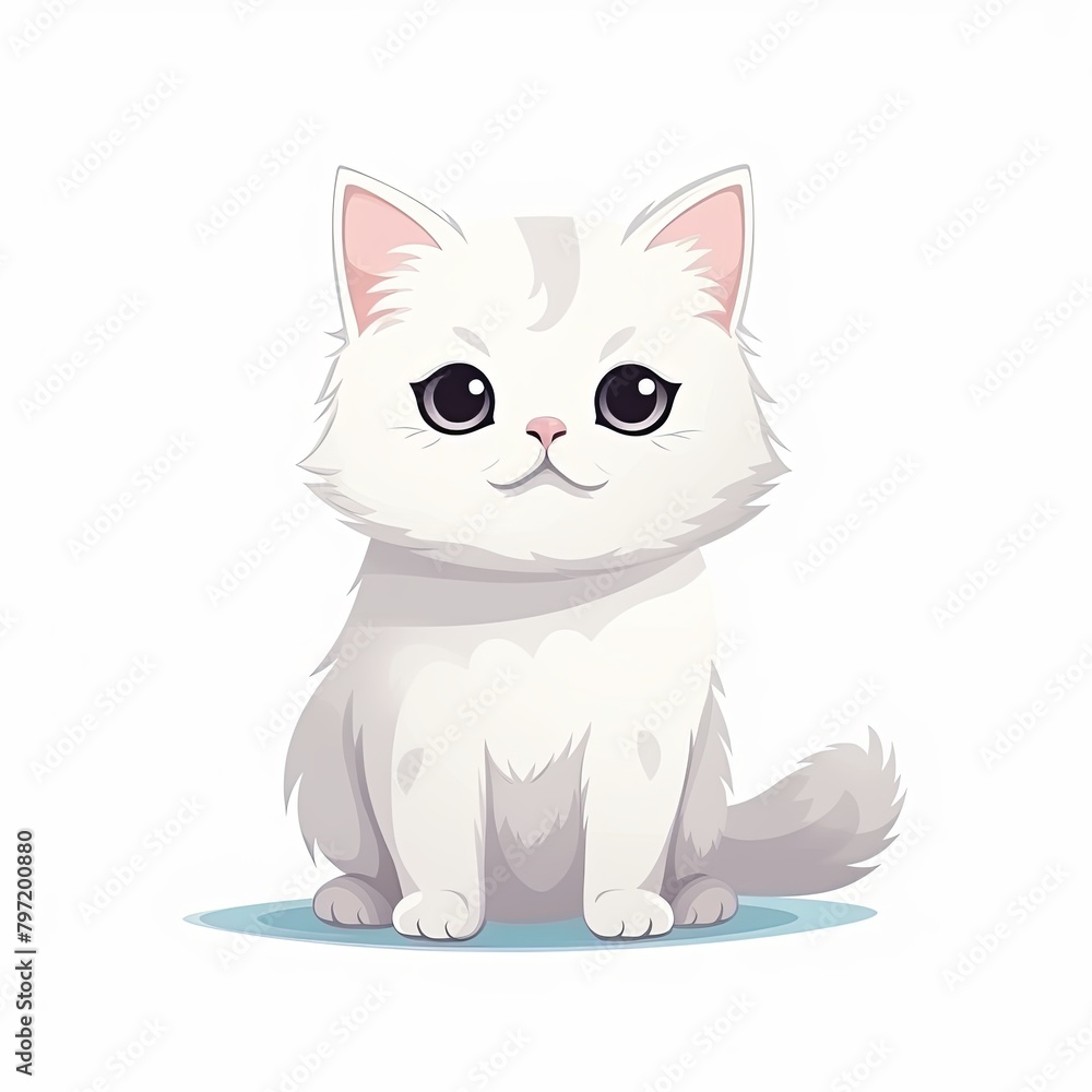 flat illustration of cute pleasant cat flat illustration of cute pleasant cat
