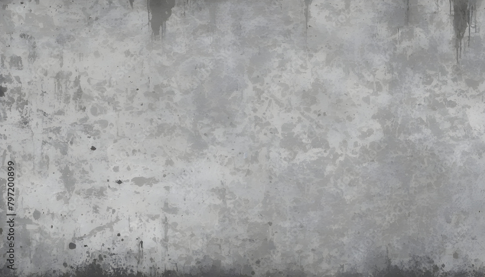 Fototapeta premium Grey Grunge Wall Texture Digital Painting Abstract Background Illustration Distressed Old Urban Design