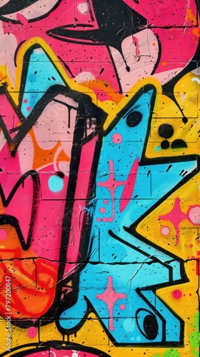 Vibrant graffiti adorned with a celebratory painting, capturing the essence of street art culture. 