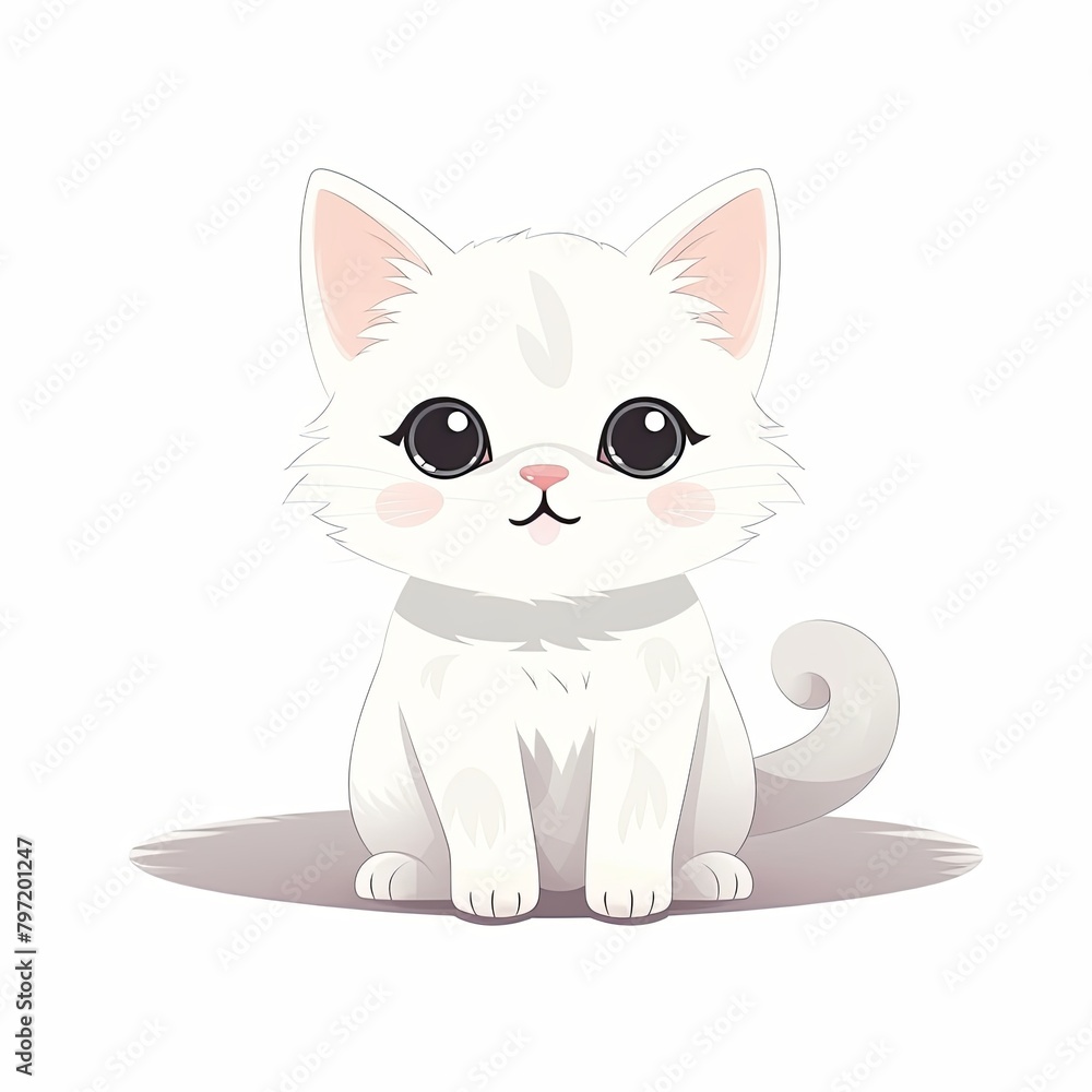 flat illustration of cute pleasant cat flat illustration of cute pleasant cat