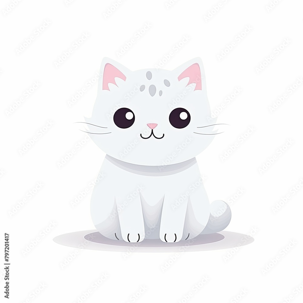 flat illustration of cute pleasant cat flat illustration of cute pleasant cat