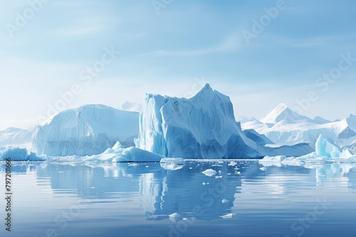 Glacial Iceberg Crystal Gradients: Arctic Explorer's Odyssey - Documentary Cover Illustration