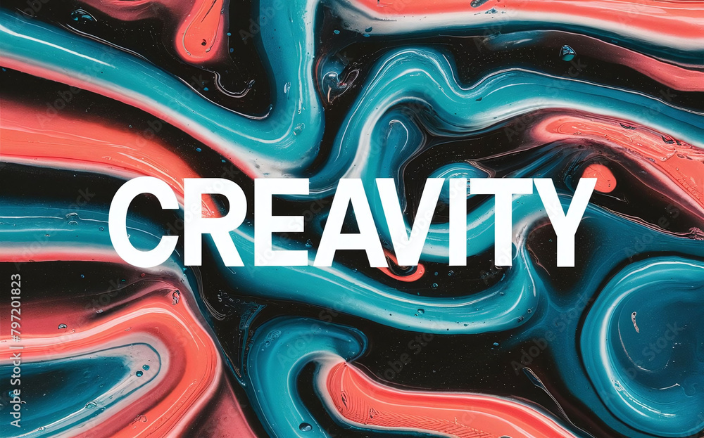 Word creativity with different abstract backgrounds, colorful, beautiful