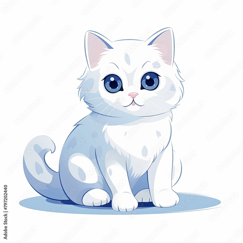 flat illustration of cute pleasant cat flat illustration of cute pleasant cat