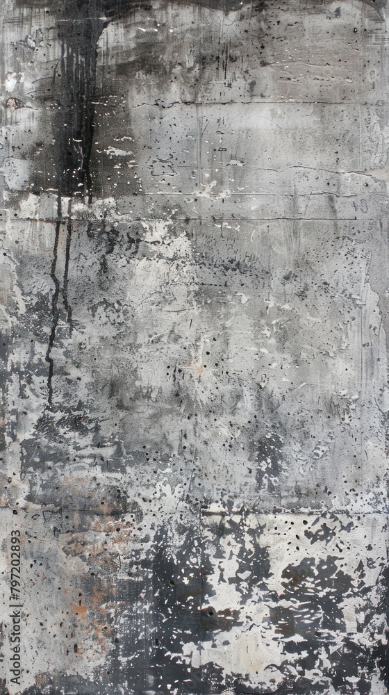 Obraz premium Old white walls with a worn appearance, creating a rustic atmosphere.