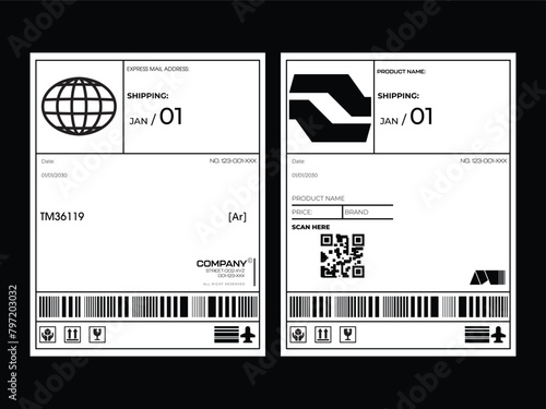 Label pack design. Vector graphic asset for streetwear design. Retro futuristic element in Y2K for apparel, clothing and poster design