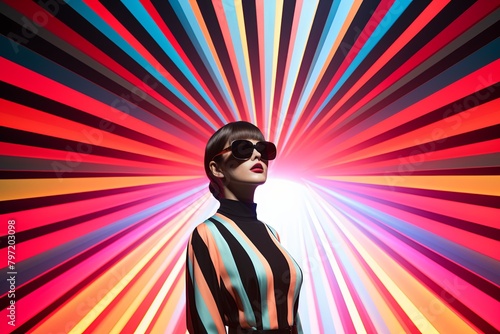 Hypnotic Fashion Runway Gradients: Optical Art Spectacle