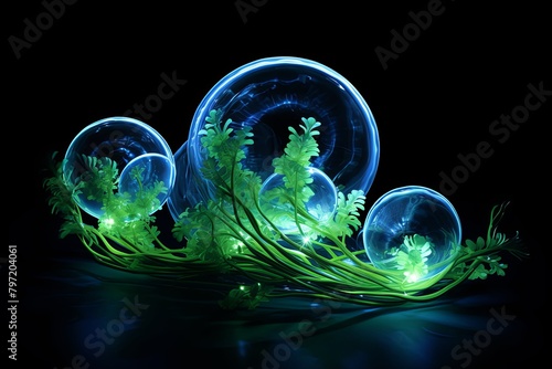 Bioluminescent Algae Gradients: Underwater LED Lighting Marketing Masterpiece