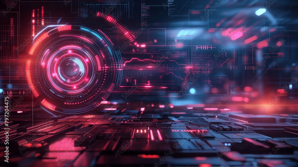 Obraz premium Futuristic Interface with Holographic Elements