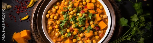 Safe and satisfying dairyfree, glutenfree chickpea stew, simmered to perfection and presented in soft beige tones with hints of yellow from turmeric