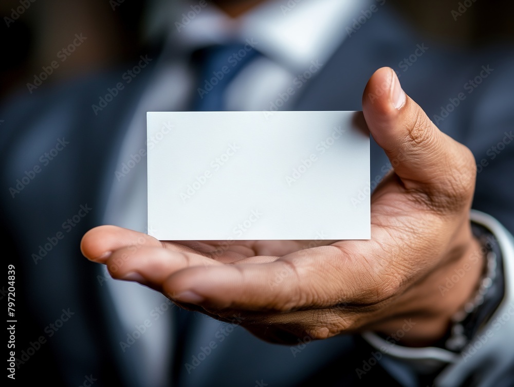 Professional Presenting Blank Business Card Professional Presenting Blank Business Card