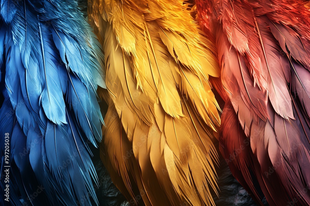 Fototapeta premium Mythic Griffin Feather Gradients: Fantasy Film Storyboard Splendor