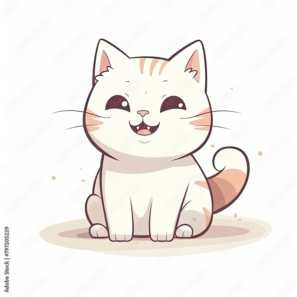 flat illustration of cute pleasant cat flat illustration of cute pleasant cat