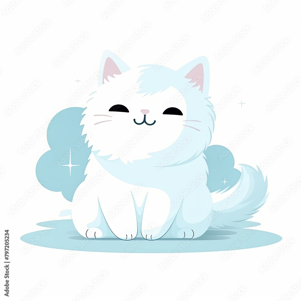 flat illustration of cute pleasant cat flat illustration of cute pleasant cat