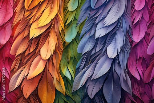 Mythic Griffin Feather Gradients - Enchanting Storybook Illustrations