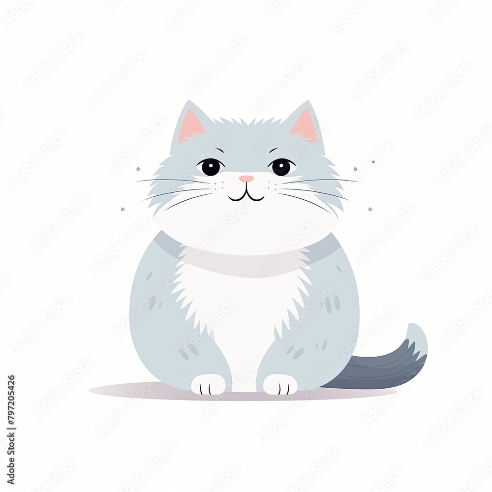 flat illustration of cute pleasant cat flat illustration of cute pleasant cat