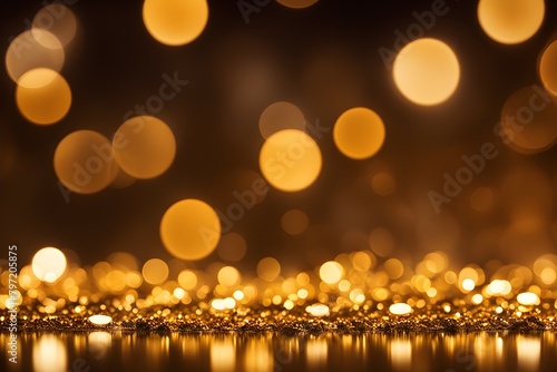 A gold background with a lot of small, blurry circles