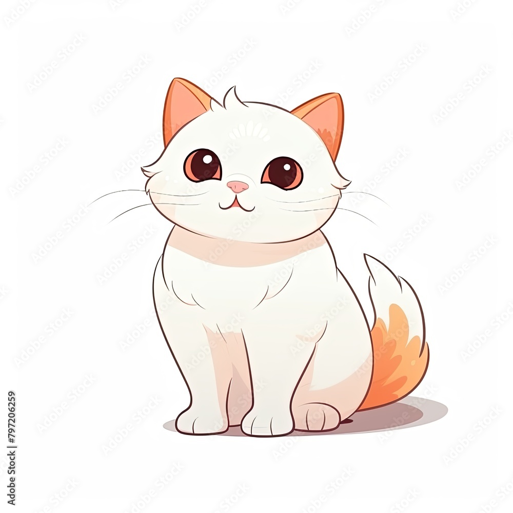 flat illustration of cute pleasant cat flat illustration of cute pleasant cat