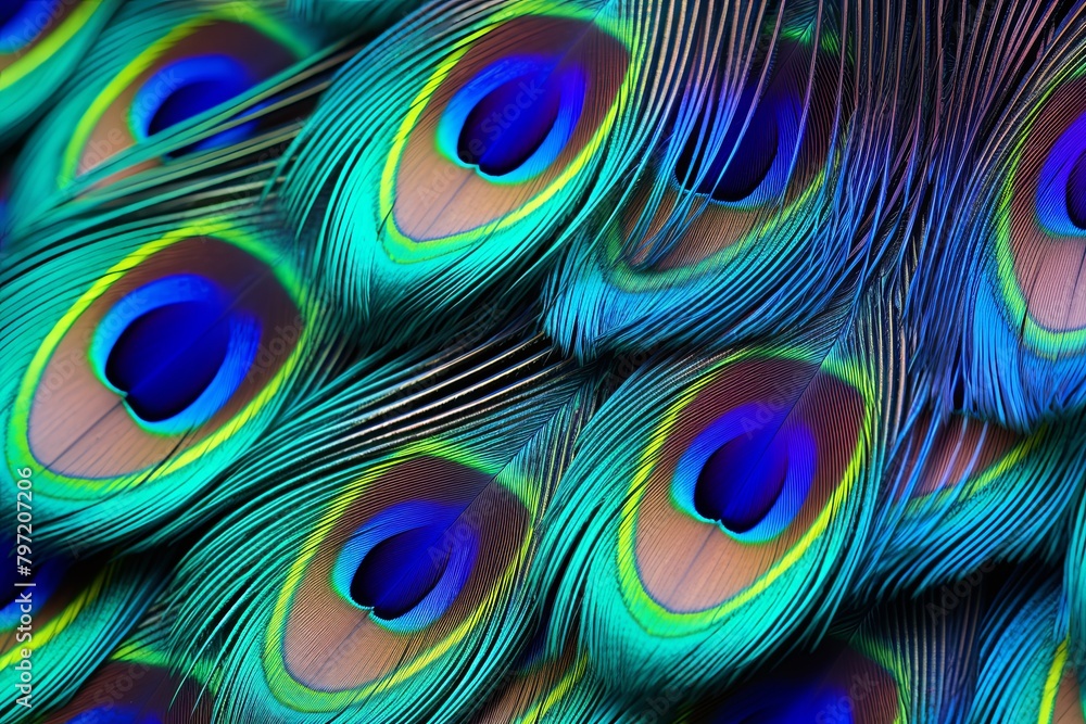 Obraz premium Nature Conservation Campaign: Radiant Peacock Feather Gradients