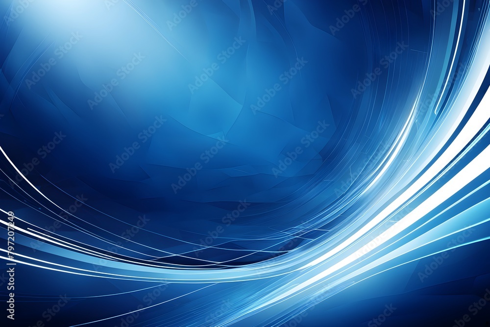 A blue and white abstract painting with a blue background and white lines A blue and white abstract painting with a blue background and white lines