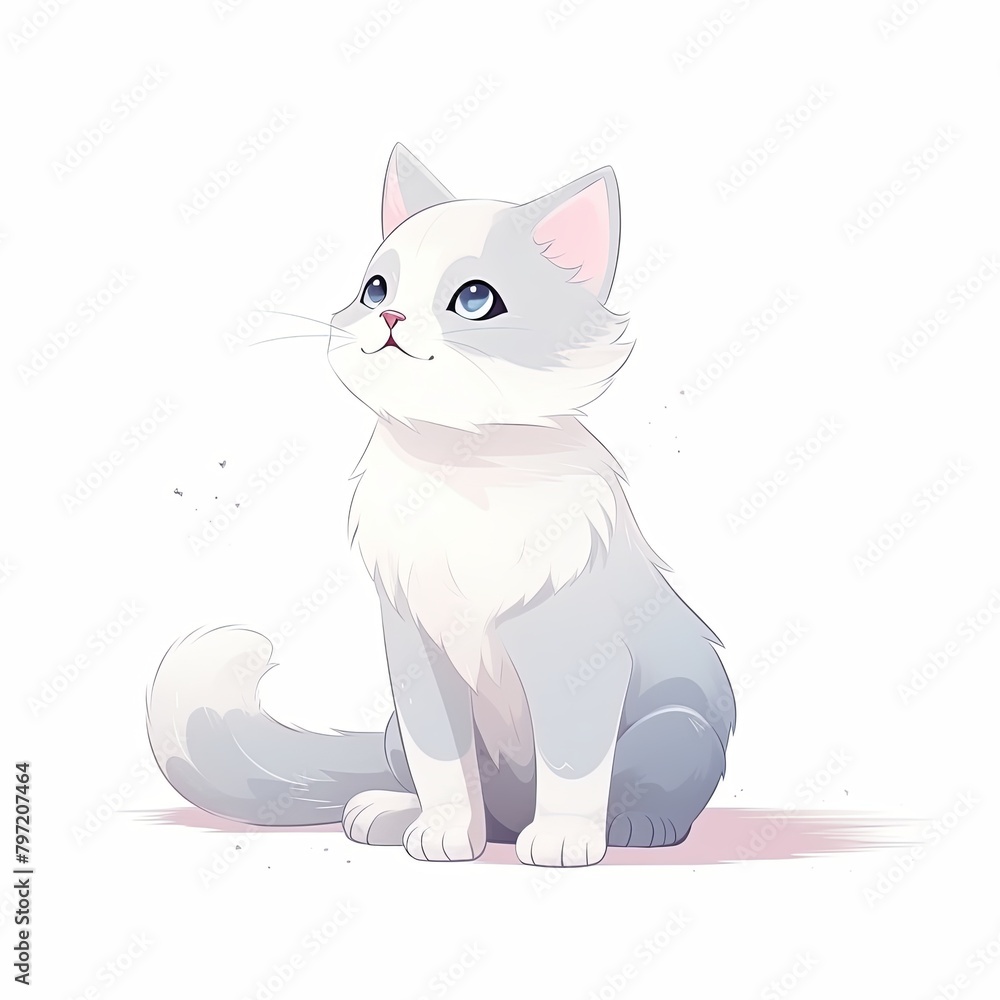 flat illustration of cute pleasant cat flat illustration of cute pleasant cat