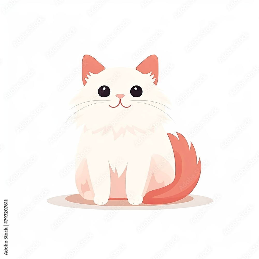 flat illustration of cute pleasant cat flat illustration of cute pleasant cat