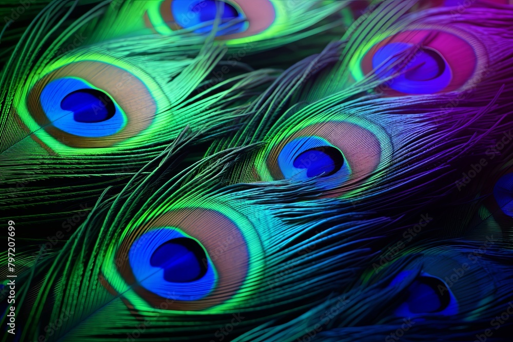 Obraz premium Radiant Peacock Feather Gradients: Unveiling Nature's Masterpiece