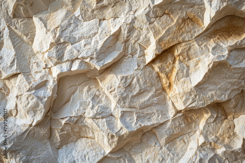 Close up of rough and grainy texture of sandstone surfaces for background, showcasing its natural variations and earthy tones. 