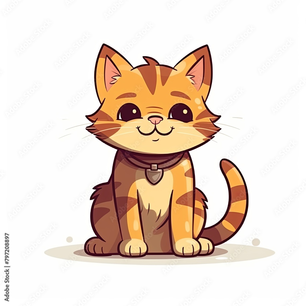 flat illustration of cute pleasant cat flat illustration of cute pleasant cat