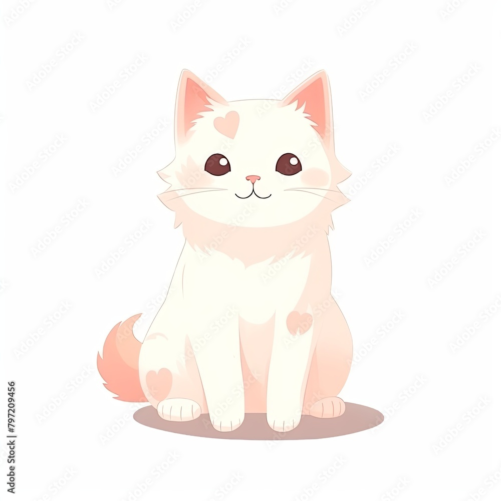flat illustration of cute pleasant cat flat illustration of cute pleasant cat