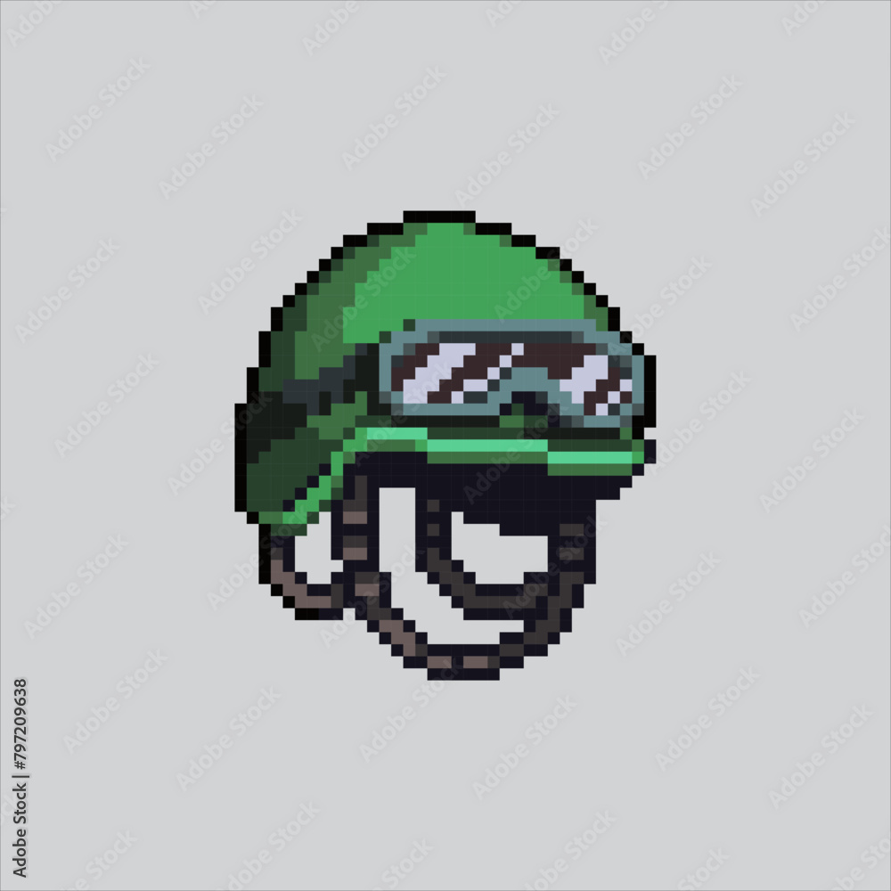 Pixel art illustration Military Helmet. Pixelated Helmet. Military Helmet War pixelated for the pixel art game and icon for website and video game. old school retro. Pixel art illustration Military Helmet. Pixelated Helmet. Military Helmet War pixelated for the pixel art game and icon for website and video game. old school retro.