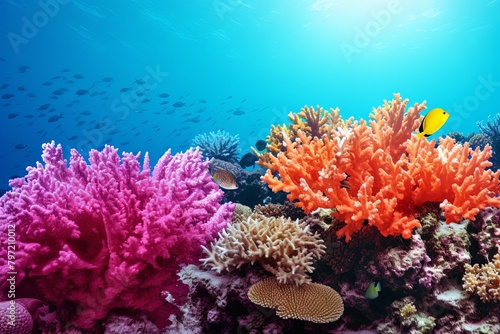 Tropical Coral Reef Gradients: Vibrant Seascapes for Yacht Charter Advertising © Michael