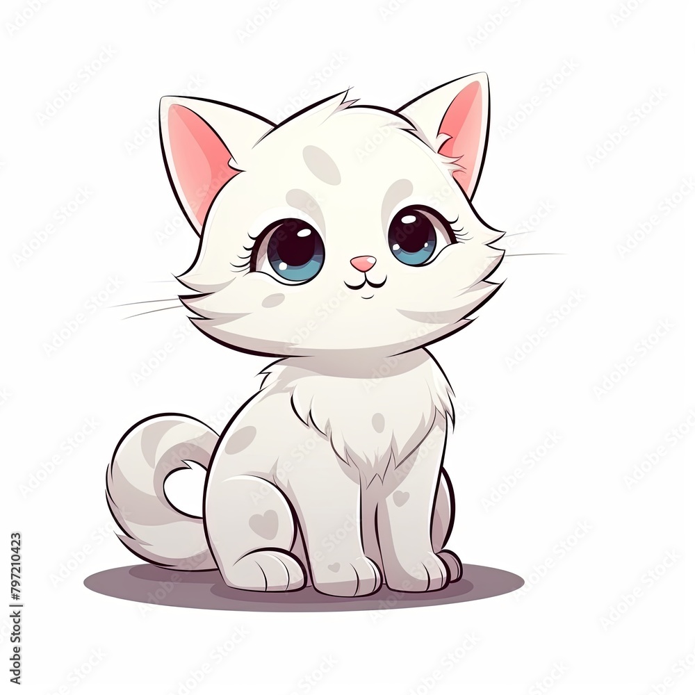 flat illustration of cute pleasant cat flat illustration of cute pleasant cat