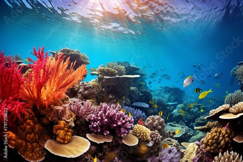 Vibrant Coral Reef Gradients: Captivating Underwater Photography Gallery