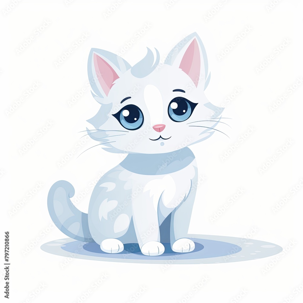 flat illustration of cute pleasant cat flat illustration of cute pleasant cat