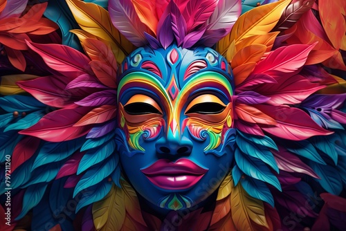 Caribbean Carnival Mask Gradients - Vibrant Festival Promotion