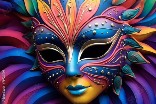 Vibrant Carnival Mask Gradients: Theatrical Mask Making Workshop Flyer