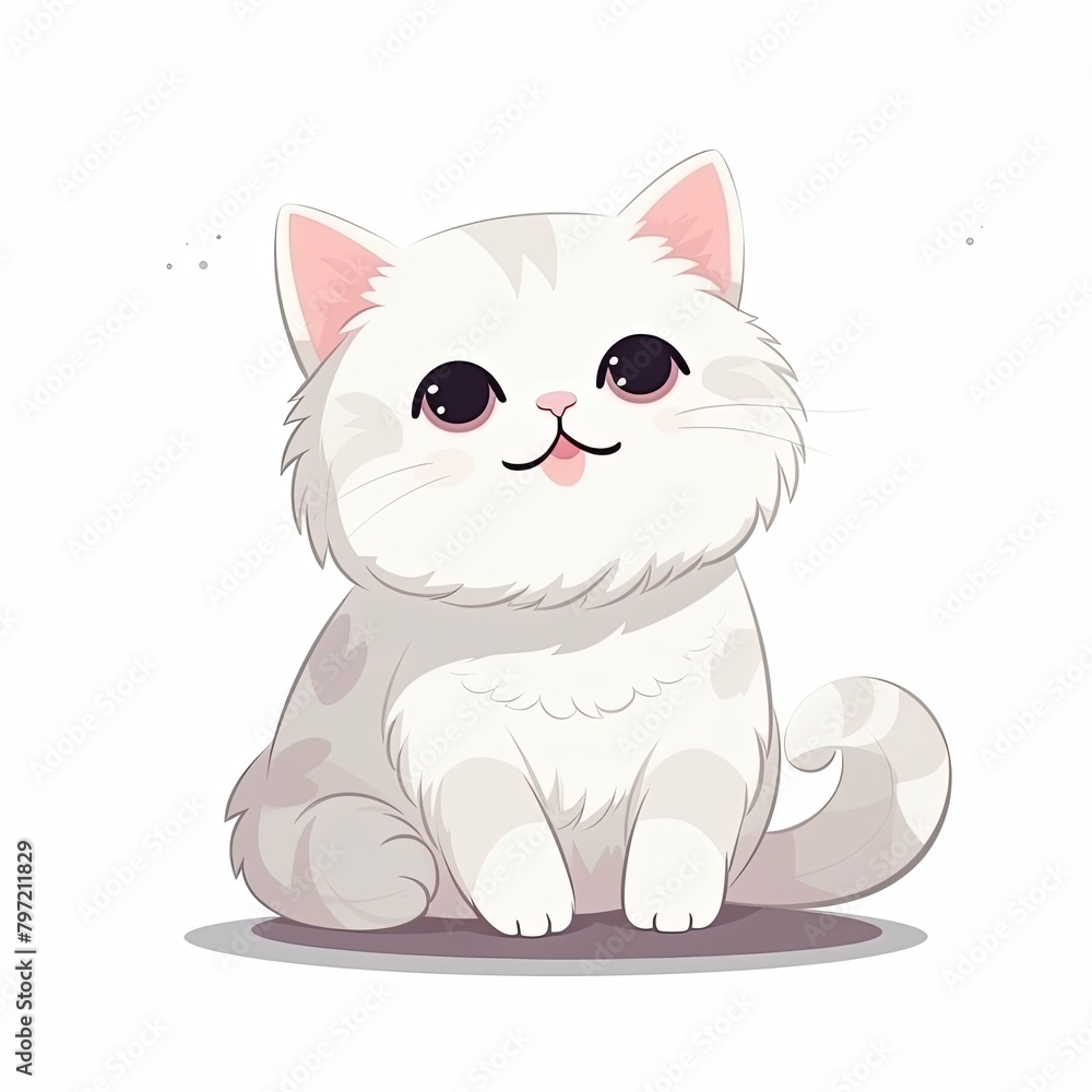 flat illustration of cute pleasant cat flat illustration of cute pleasant cat