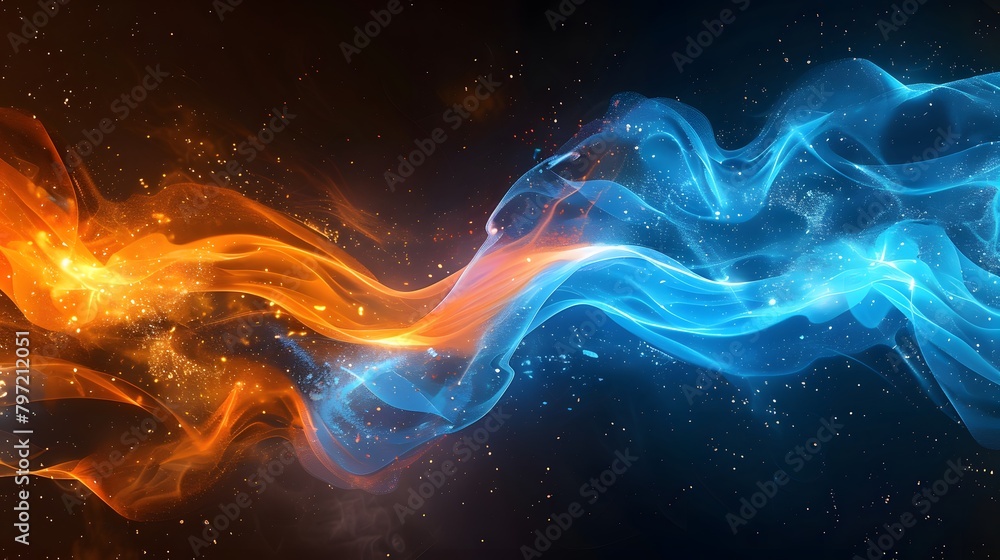 The nebula of particles, where clouds of technology spawn new ideas and opportunities, illustrates a dynamic space. For Design, Background, Cover, Poster, Banner, PPT, KV design, Wallpaper The nebula of particles, where clouds of technology spawn new ideas and opportunities, illustrates a dynamic space. For Design, Background, Cover, Poster, Banner, PPT, KV design, Wallpaper