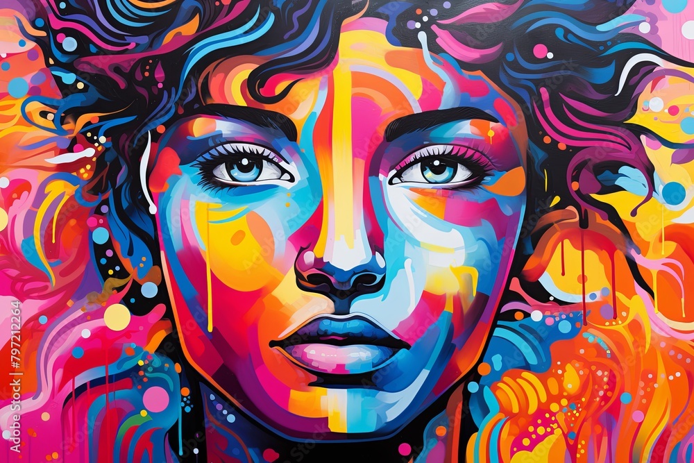 Vibrant Graffiti Art Gradients: Empower Youth Campaign Poster